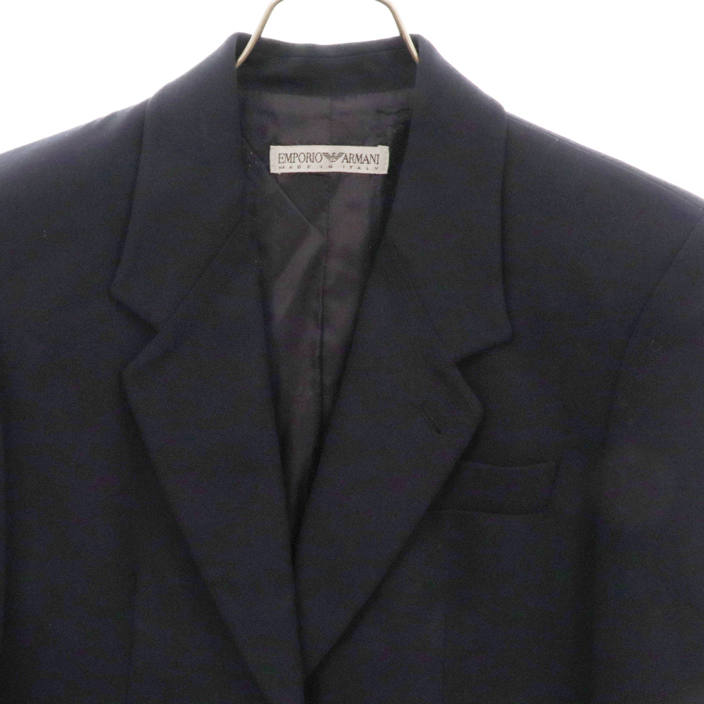 EMPORIO ARMANI(エンポリオアルマーニ) ノッチトラペル 1ボタン テーラードジャケット ネイビーD-TK-6246