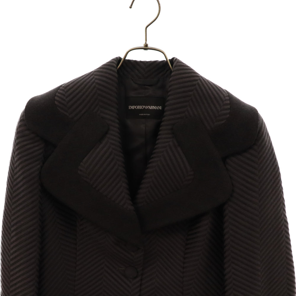 EMPORIO ARMANI(エンポリオアルマーニ) ウール切り替え ボナパルト カラー テーラードジャケット チャコールグレー F2G08T F2121