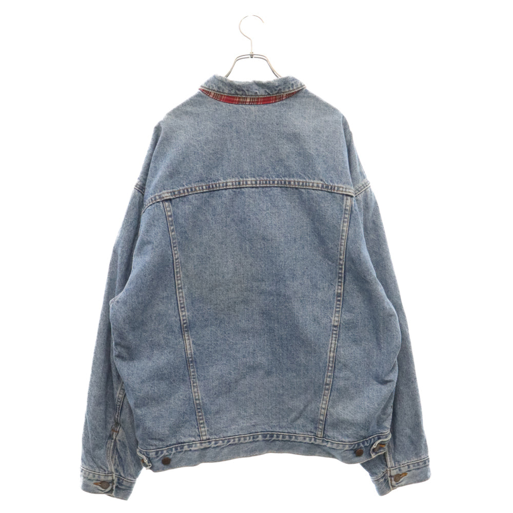 Levi's(リーバイス) 90S AUTHENTIC 57696 0790 USA製 オレンジタブ 裏地チェック デニムジャケット Gジャン インディゴ