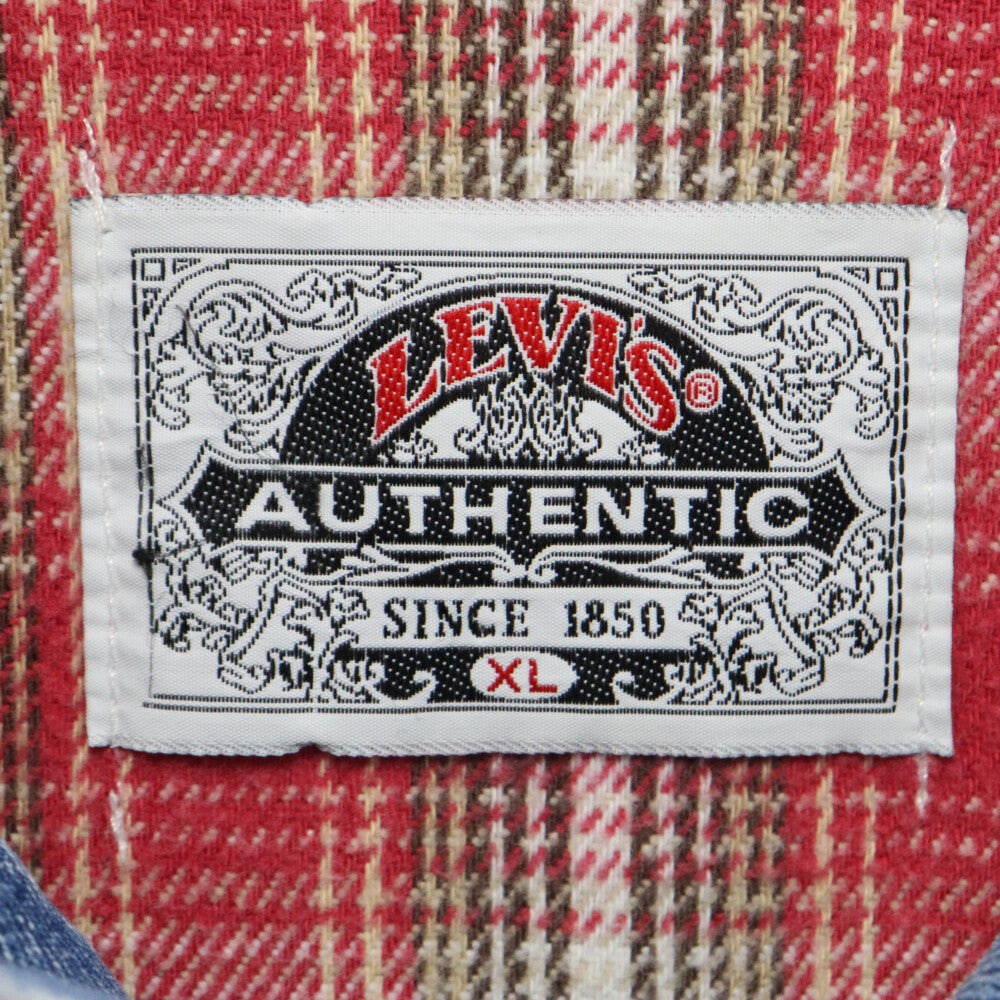 Levi's(リーバイス) 90S AUTHENTIC 57696 0790 USA製 オレンジタブ 裏地チェック デニムジャケット Gジャン インディゴ