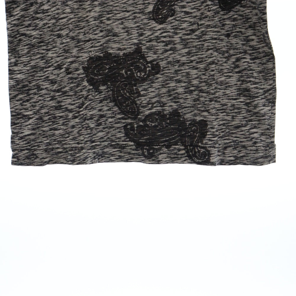 DIESEL(ディーゼル) ペイズリー プリント半袖Tシャツカットソー ブラック/ホワイト