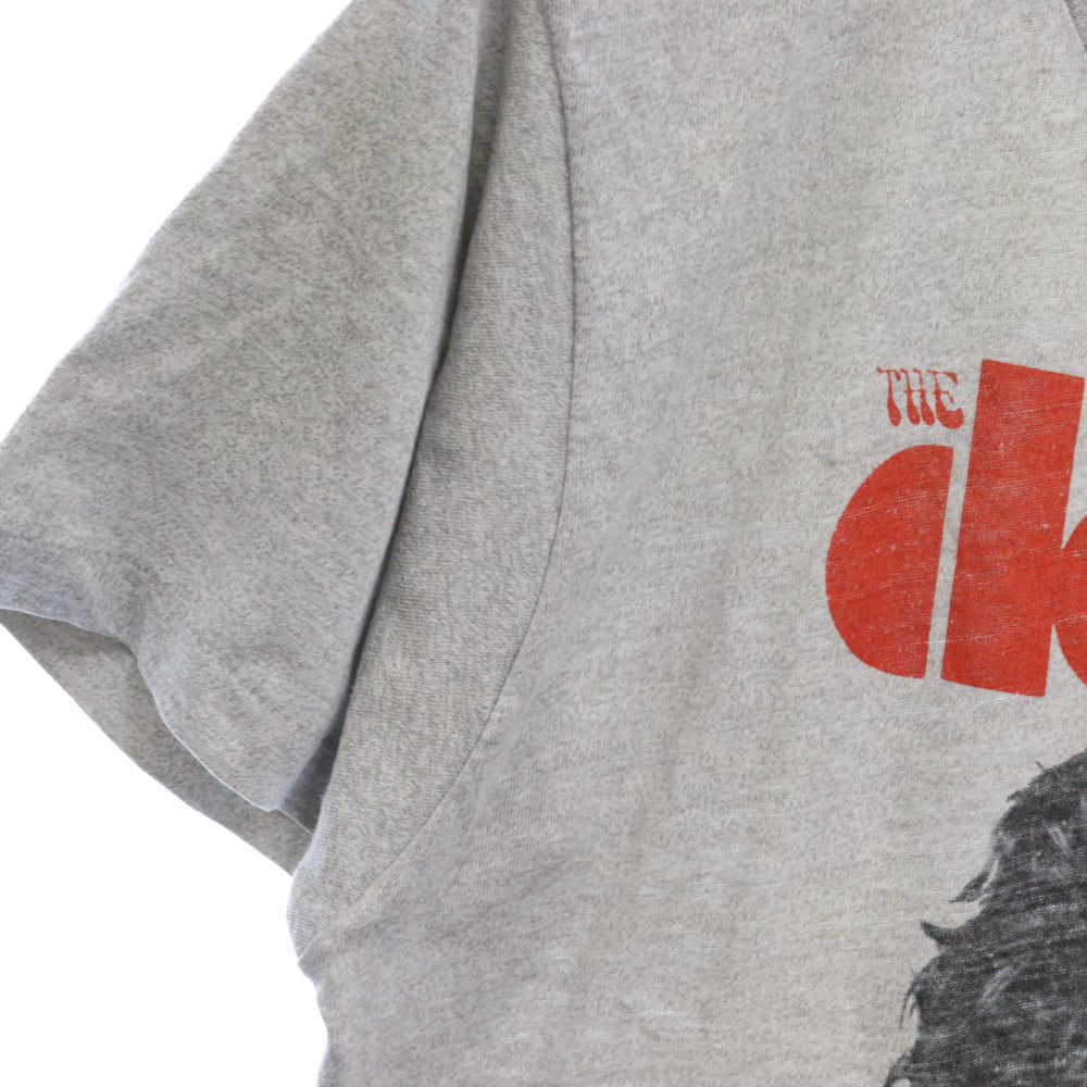 VINTAGE(ヴィンテージ) 80S VINTAGE ヴィンテージ THE DOORS JIM MORRISON ドアーズ ジムモリソン フロントプリント 裾シングル クルーネック 半袖Tシャツ カットソー グレー
