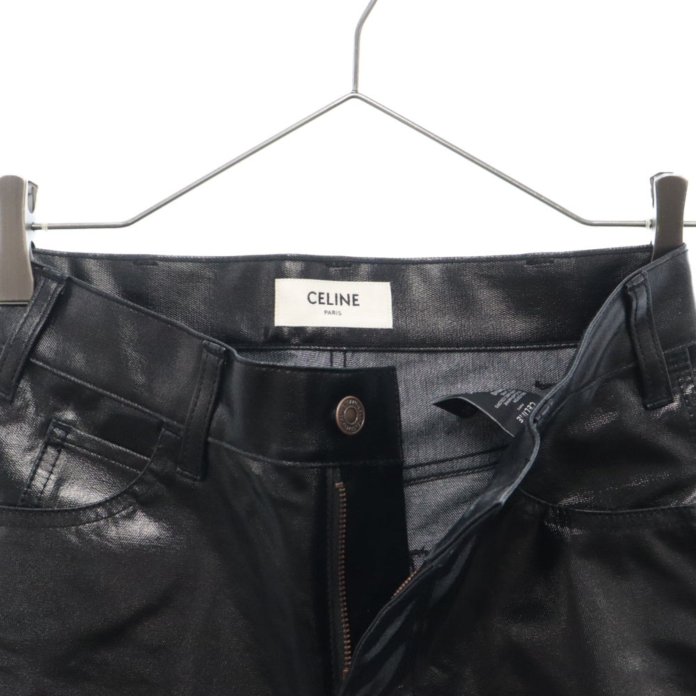 CELINE(セリーヌ) パテントレザー エナメル スキニーパンツ ブラック