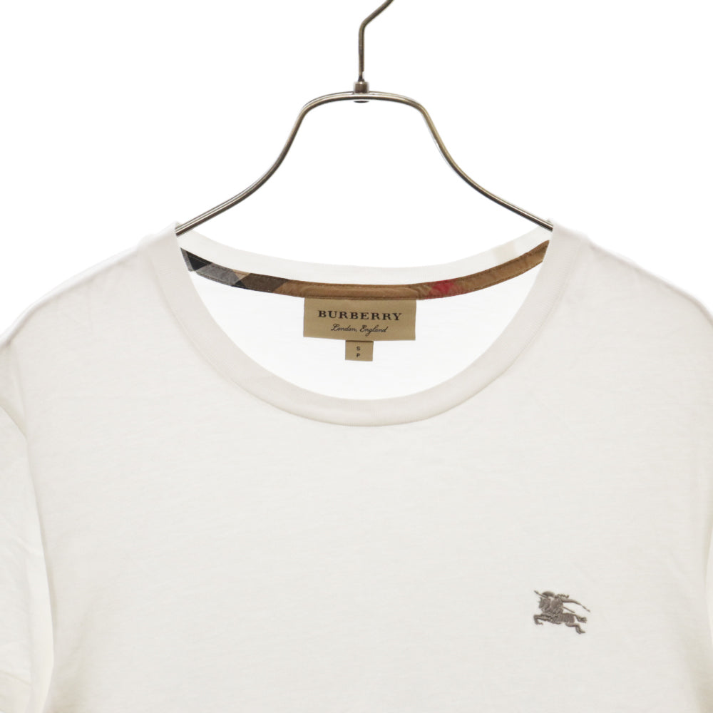BURBERRY(バーバリー) 胸ロゴ刺繍 半袖Tシャツ カットソー ホワイト 4061819