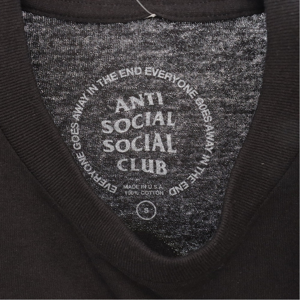 ANTI SOCIAL SOCIAL CLUB(アンチソーシャルソーシャルクラブ) プリント クルーネック 半袖 カットソー Tシャツ ブラック