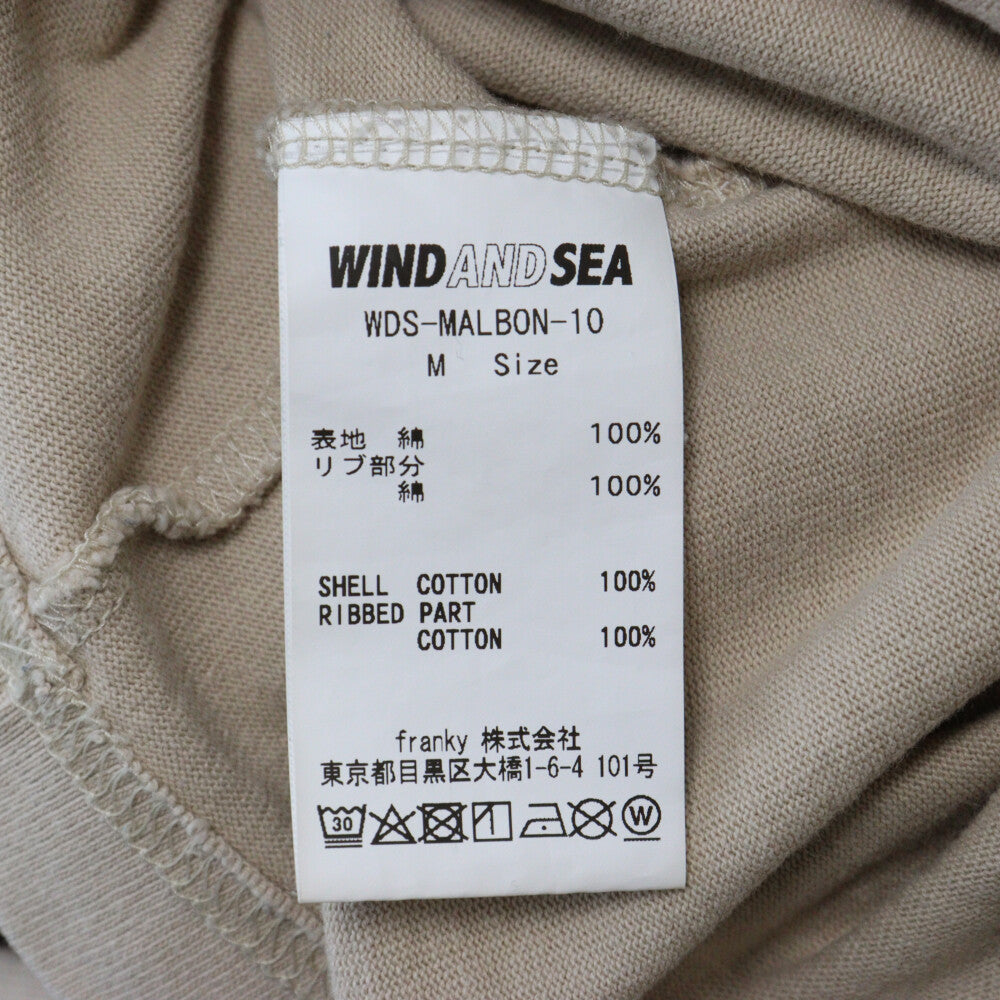 WIND AND SEA(ウィンダンシー) × MALBON マルボン 両面プリント 半袖Tシャツ ベージュ WDS-MALBON-10