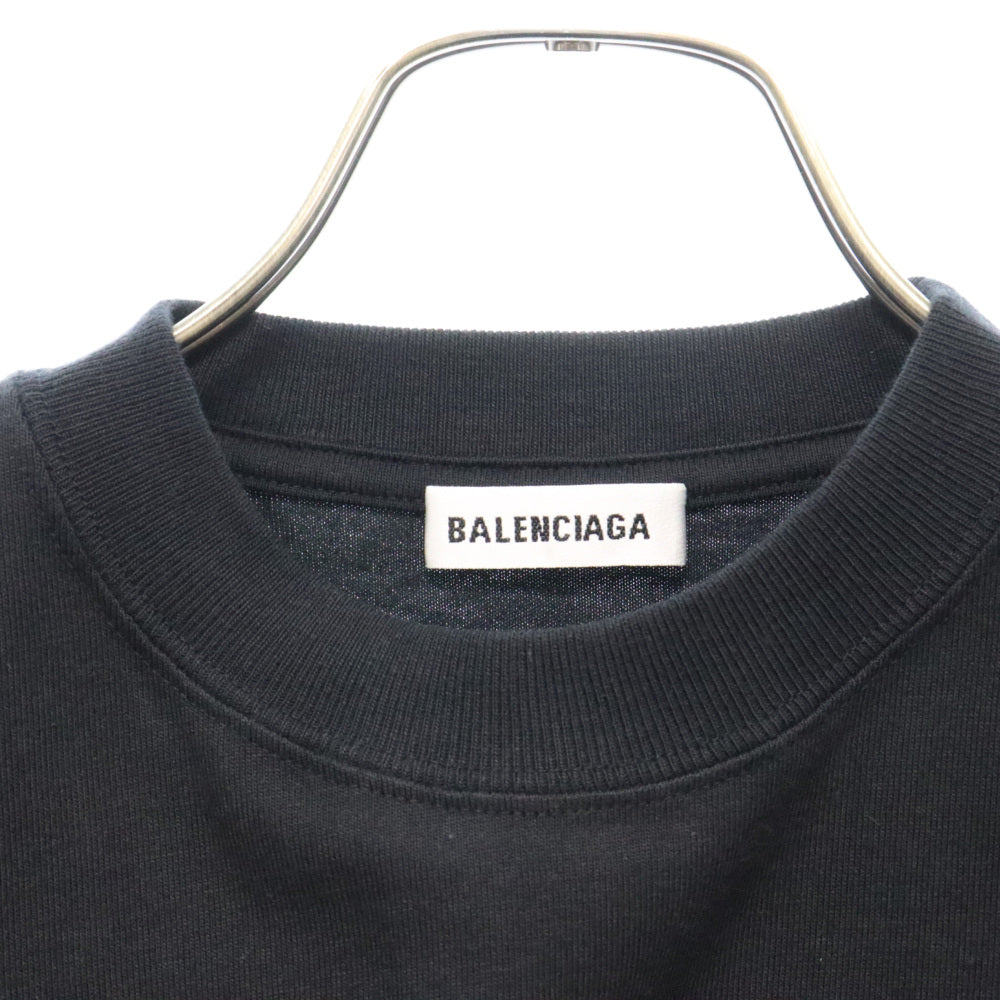 BALENCIAGA(バレンシアガ) 20AW Gym Wear Logo Fitted Tee ジムウェア ロゴプリント クルーネック 半袖Tシャツ カットソー ブラック 612964 レディース