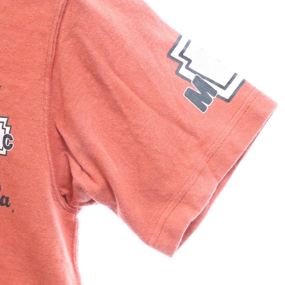 WEST RIDE(ウエストライド) ロゴプリント クルーネック コットン グラフィック 半袖Tシャツ カットソー オレンジ