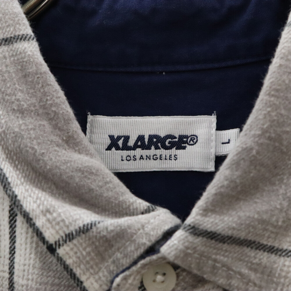 X-LARGE(エクストララージ) レギュラーカラー チェックデザイン 長袖シャツ グレー 01171402