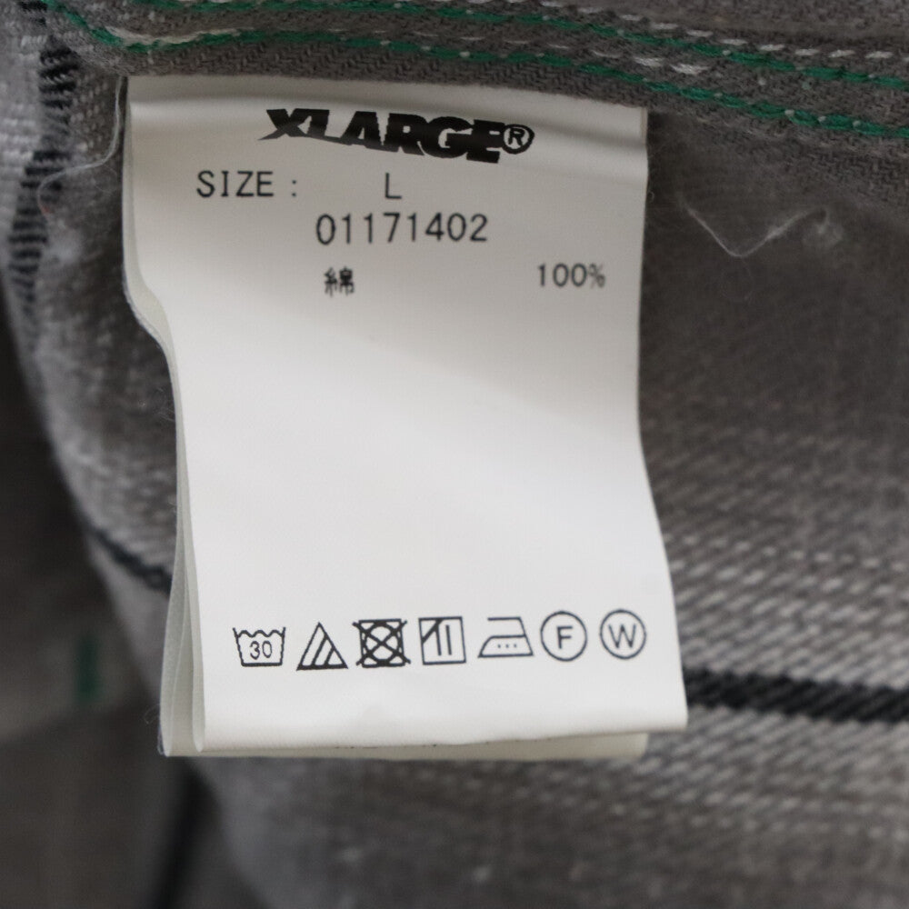 X-LARGE(エクストララージ) レギュラーカラー チェックデザイン 長袖シャツ グレー 01171402