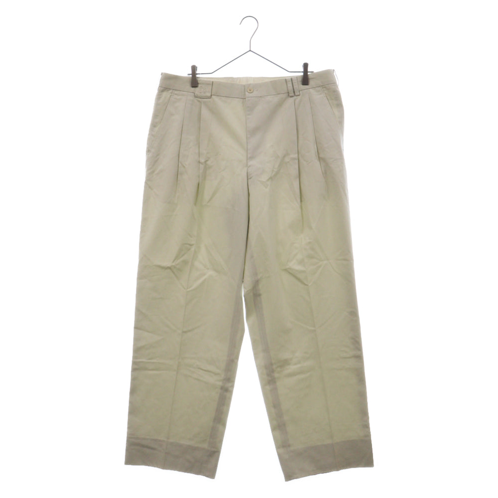 CHLANDLAKE(クランドレイク) ドッグ エンブロイダリー パッチ コットン ジップフライ スラックス ストレートパンツ ホワイトグレー CH259-231S