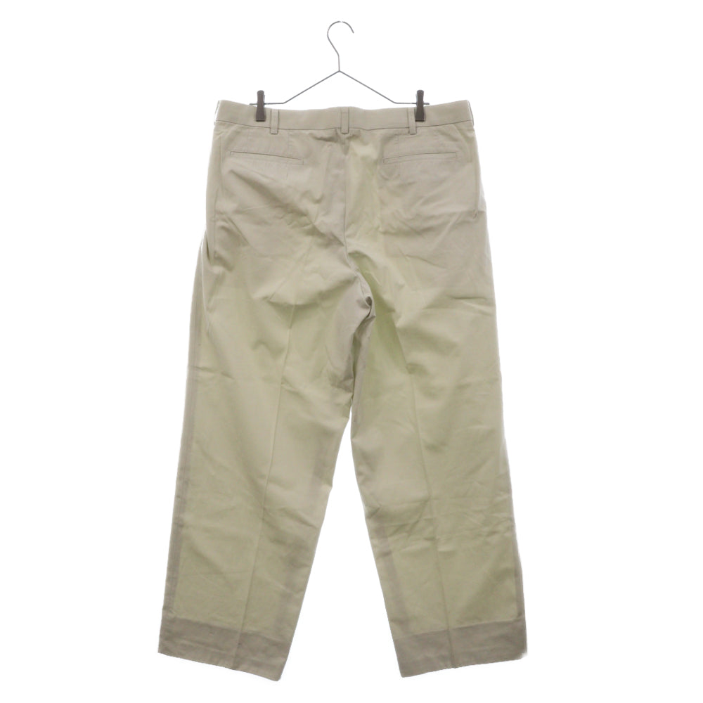 CHLANDLAKE(クランドレイク) ドッグ エンブロイダリー パッチ コットン ジップフライ スラックス ストレートパンツ ホワイトグレー CH259-231S