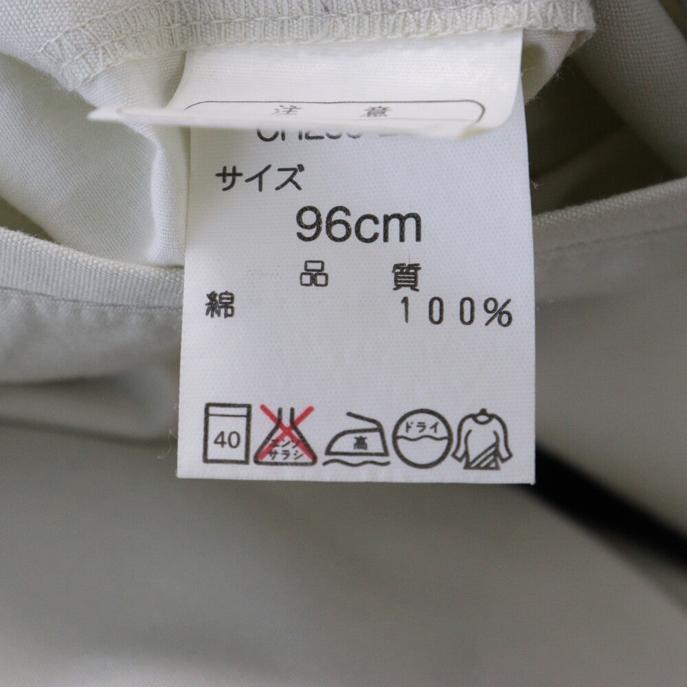 CHLANDLAKE(クランドレイク) ドッグ エンブロイダリー パッチ コットン ジップフライ スラックス ストレートパンツ ホワイトグレー CH259-231S