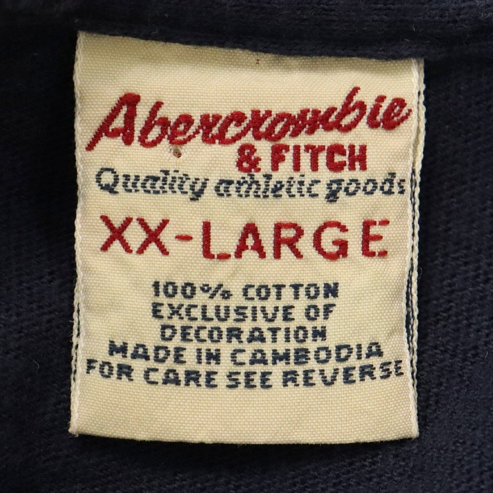 Abercrombie&Fitch(アバクロンビーアンドフィッチ) GLOW WITH PRIDE グロウ ウィズ プライド プリント クルーネック コットン 半袖Tシャツ カットソー ネイビー