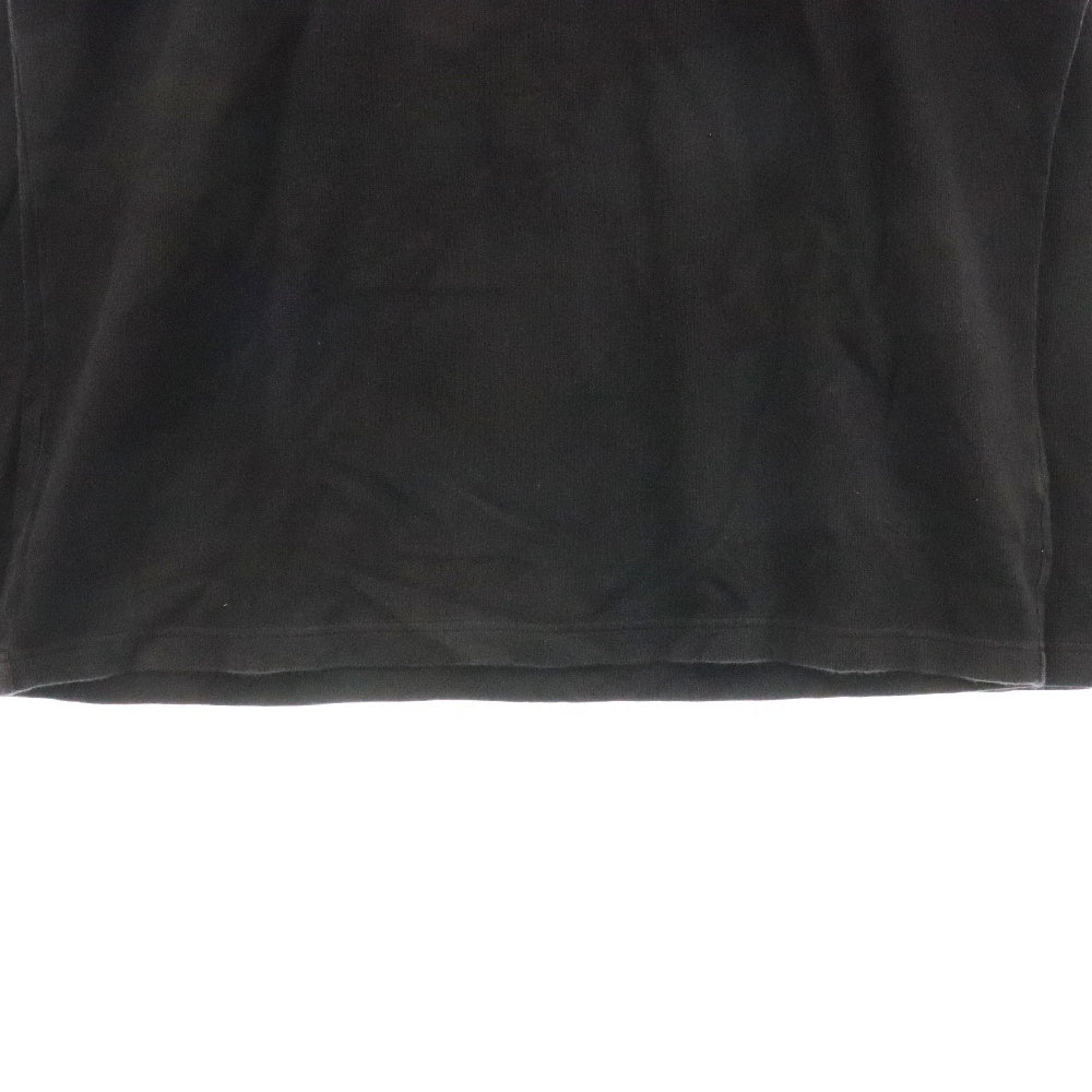 HUGO BOSS(ヒューゴボス) 裾 ロゴエンブロイダリー コットン ブイネック 長袖Tシャツ カットソー ブラック