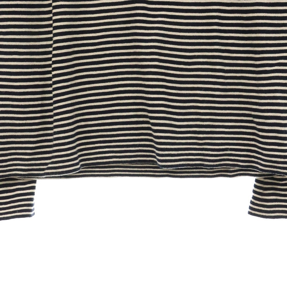 Abercrombie&Fitch(アバクロンビーアンドフィッチ) 胸ポケット ボーダー クルーネック コットン ニット 長袖セーター ネイビー/ホワイト