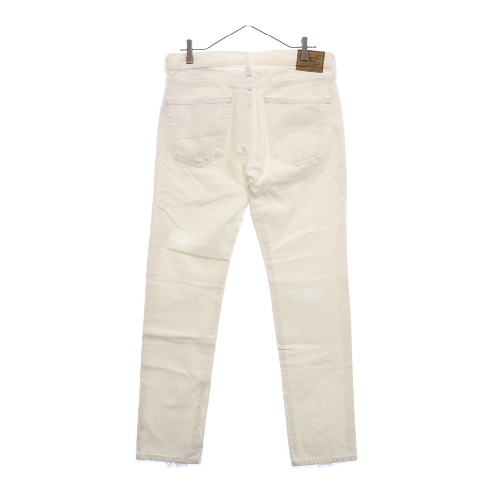 Abercrombie&Fitch(アバクロンビーアンドフィッチ) コットン ジップフライ ダメージ スキニー デニムパンツ ホワイト