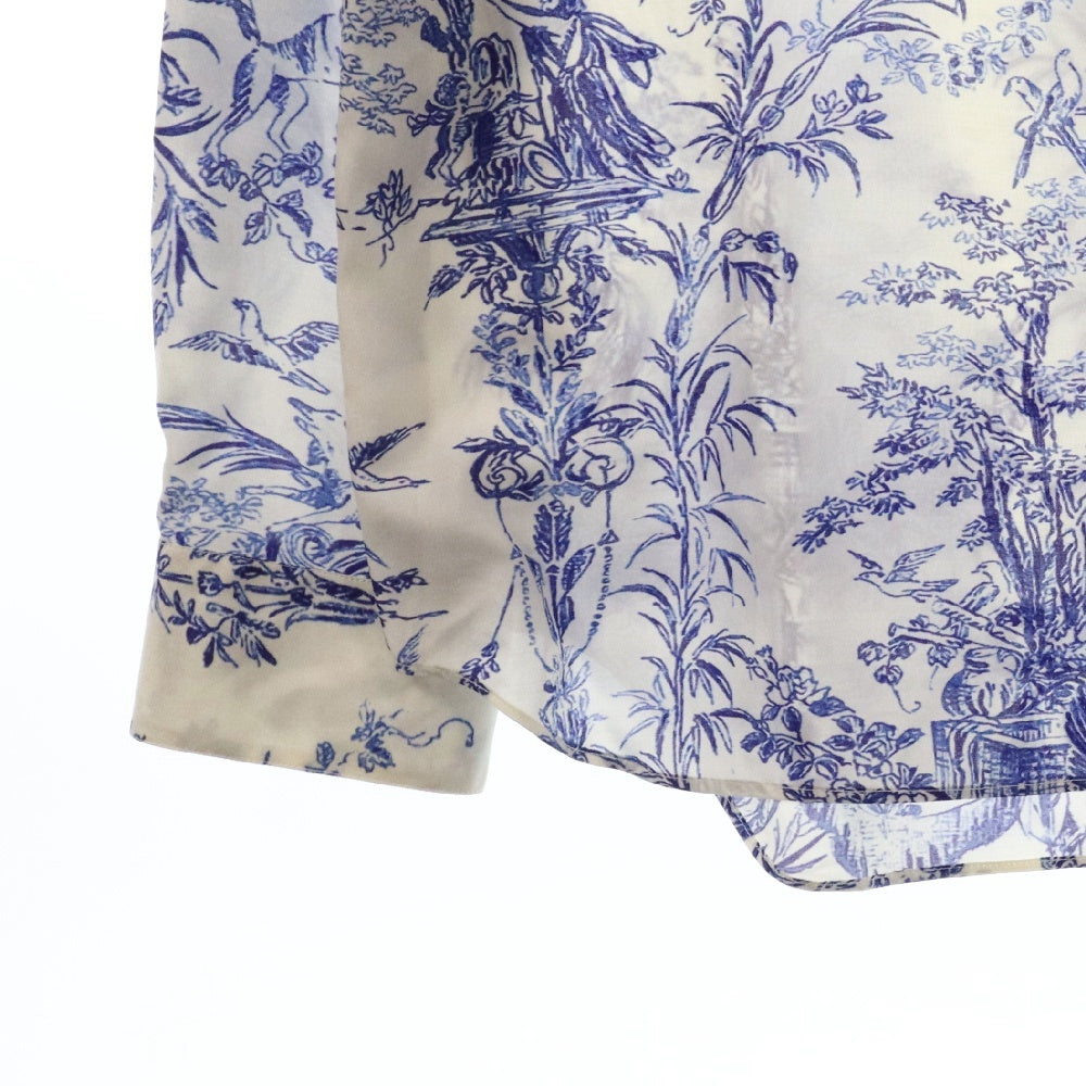 DIOR(ディオール) 19SS トワルドジュイ柄 シルク 長袖シャツ ロングスリーブ ホワイト/ブルー 023C501G4854