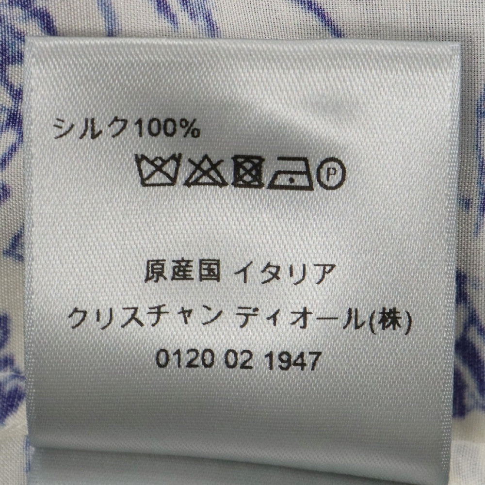 DIOR(ディオール) 19SS トワルドジュイ柄 シルク 長袖シャツ ロングスリーブ ホワイト/ブルー 023C501G4854