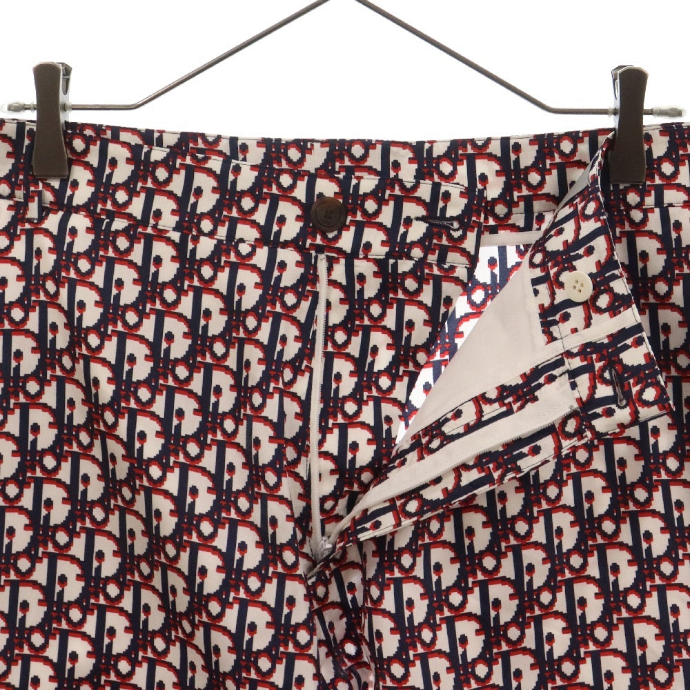 DIOR(ディオール) 20SS Oblique Pixel Bermuda Shorts オブリーク 総柄 ピクセル バミューダ ハーフパンツ ショーツ ネイビー/レッド 013C121A4751