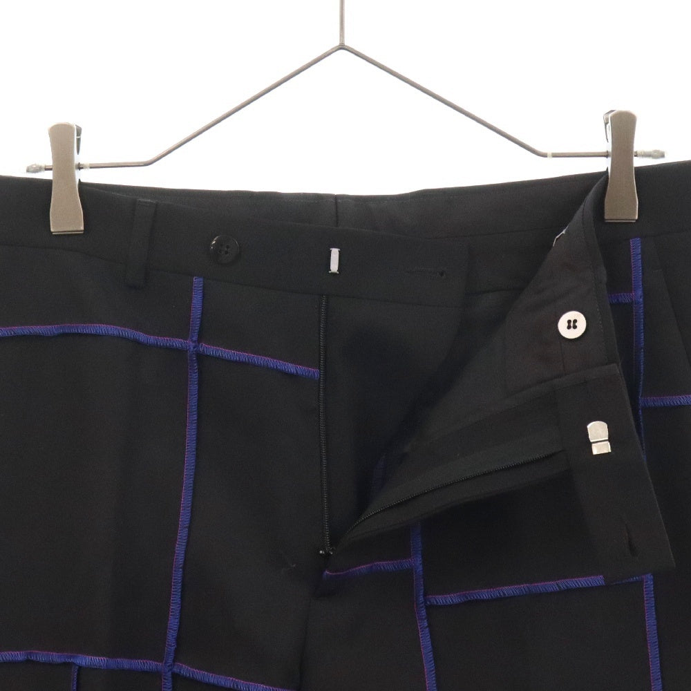 DIOR(ディオール) ロックステッチ デザイン ジップアップ ウール スラックス パンツ ブラック/ブルー 763C160W3972