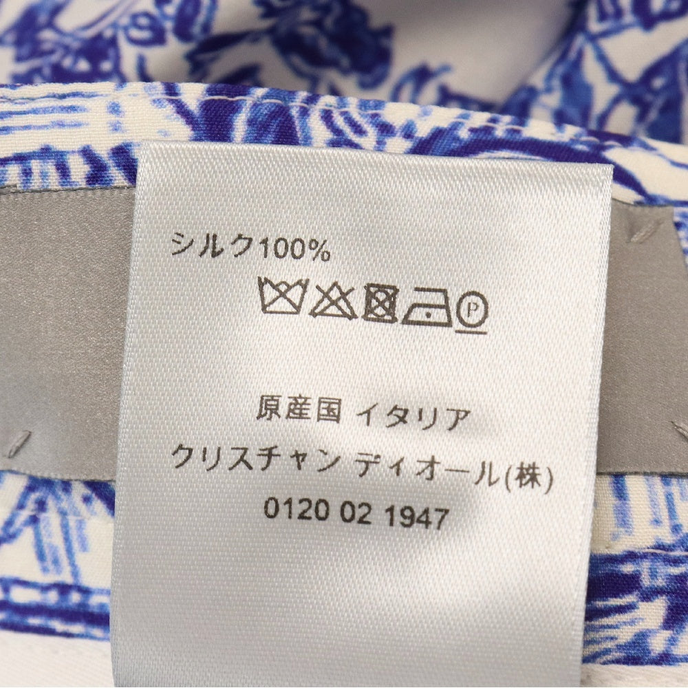DIOR(ディオール) 19SS トワルドジュイ柄 シルク ジップアップ ハーフパンツ ショーツ ホワイト/ブルー 933C120A4854