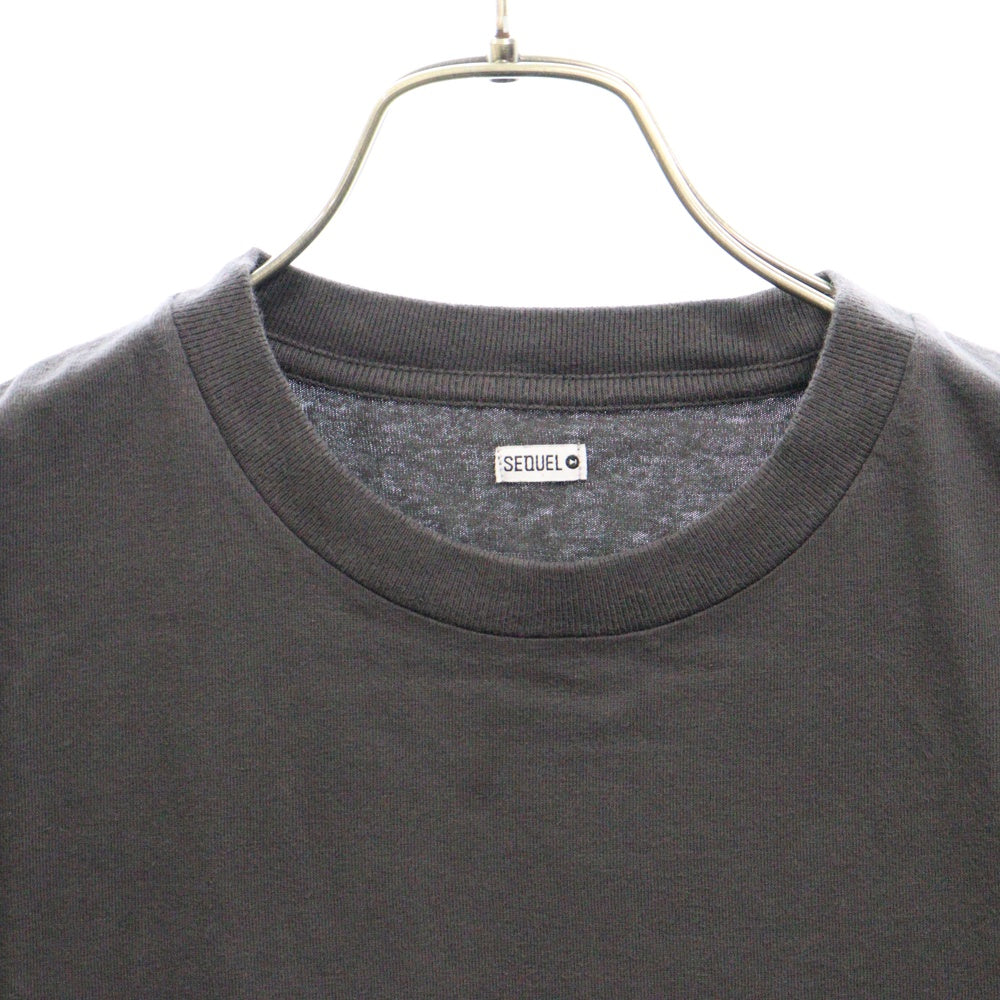 SEQUEL(シークエル) × WENDY's ウェンディーズ ヴィンテージ加工 バックプリント クルーネック 半袖Tシャツ カットソー グレー WE-23AW-WDST-01