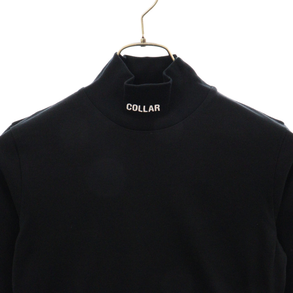 VETEMENTS(ヴェトモン) COLLAR刺繍 ハイネック ロングスリーブ 長袖Tシャツ ブラック レディース WAH20TR417