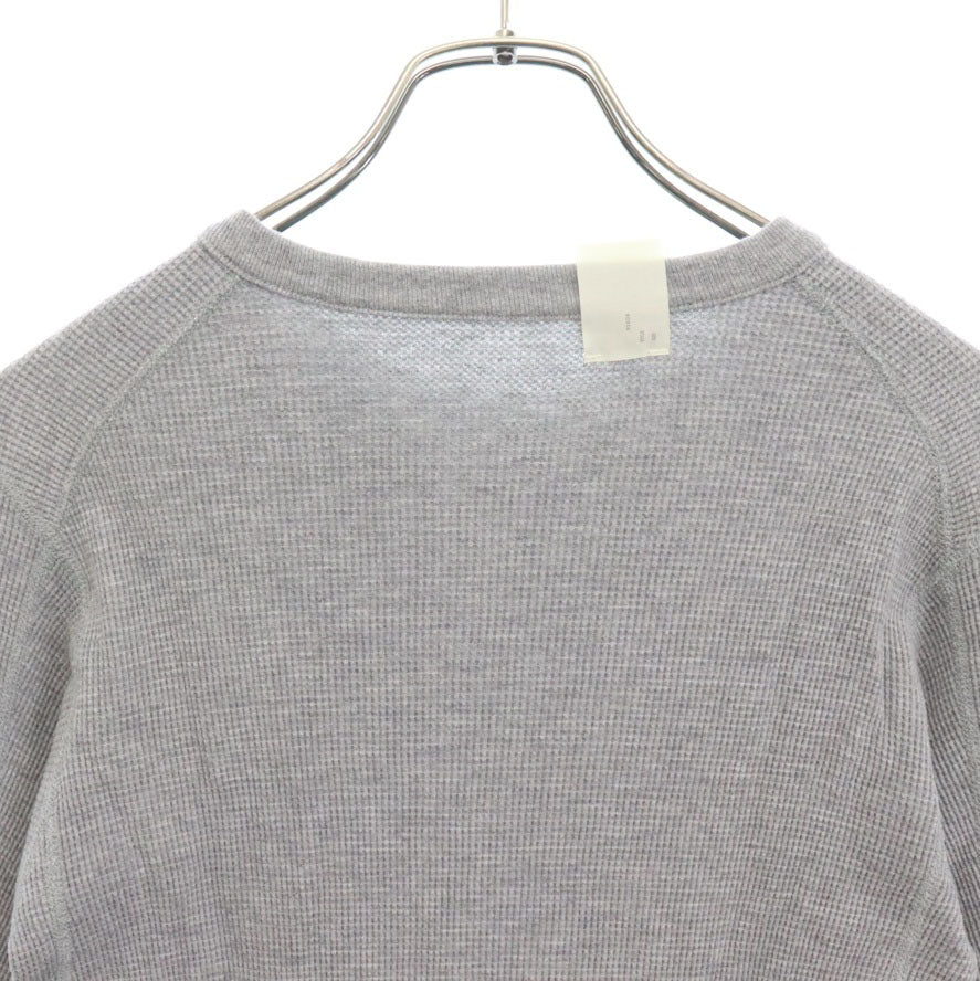 N.HOOLYWOOD(エヌハリウッド) クルーネック コットン ワッフル 長袖 Tシャツ カットソー グレー