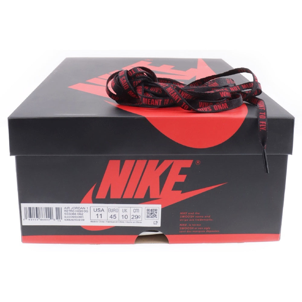 NIKE(ナイキ) AIR JORDAN 1 RETRO HIGH OG BLOODLINE エアジョーダン ワン レトロ ハイカットスニーカー ブラッドライン ブラック/ホワイト/レッド US11/29cm 555088-062