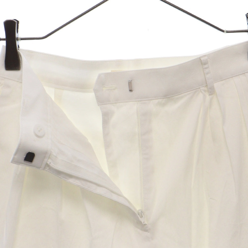 DES PRES(デプレ) 24SS コットン ストレッチ ポプリン フロント マルチタック パンツ レディース ホワイト 22-04-41-04408