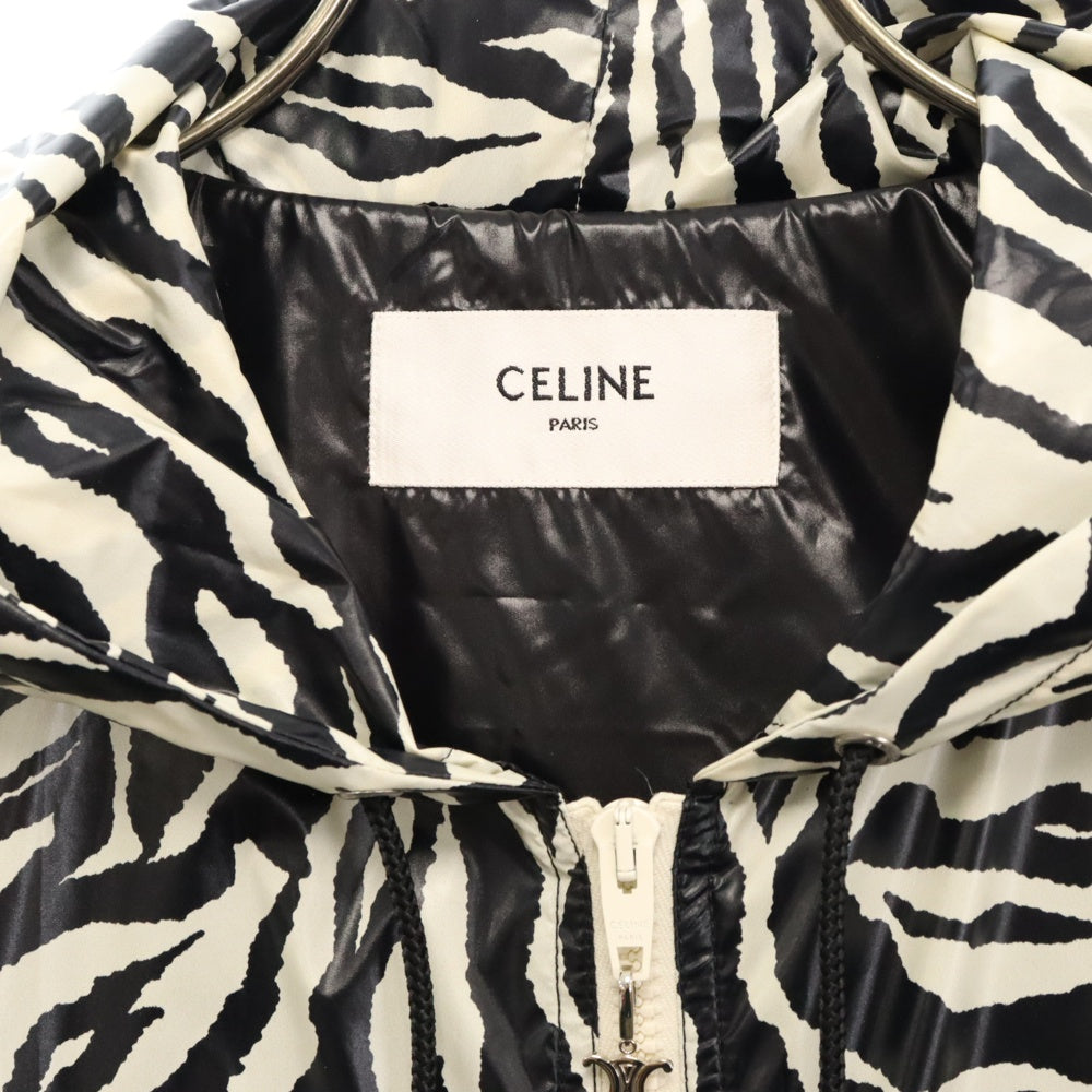 CELINE(セリーヌ) 22SS LOOSE CUT JACKET WITH ZEBRA LOOK AND NYLON COATING ゼブラルック コーティング ナイロン ルーズカット ジャケット ブラック/ホワイト 2W537260Q