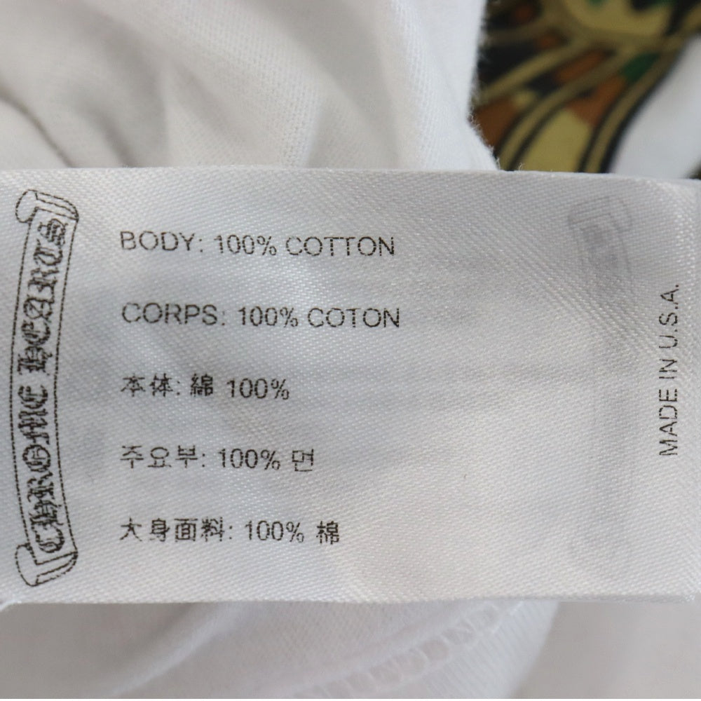 CHROME HEARTS(クロムハーツ) HORSESHOE 3 CEM CRS POCKET T-SHIRT ホース シュー セメタリークロス プリント カモフラ プリント 半袖カットソー Tシャツ ホワイト/カーキ