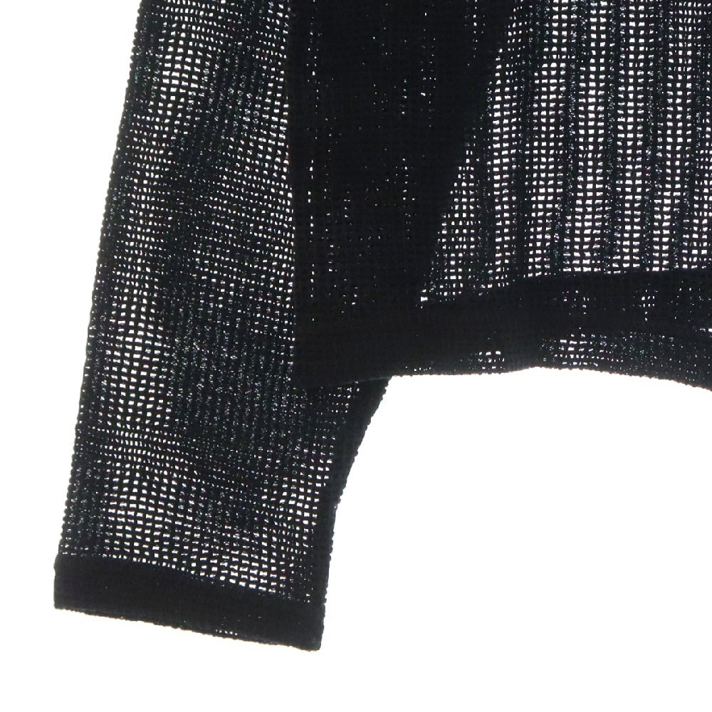STUSSY(ステューシー) 22SS COTTON MESH ZIP LS SHIRT コットンメッシュ ジップアップ シャツ ブラック