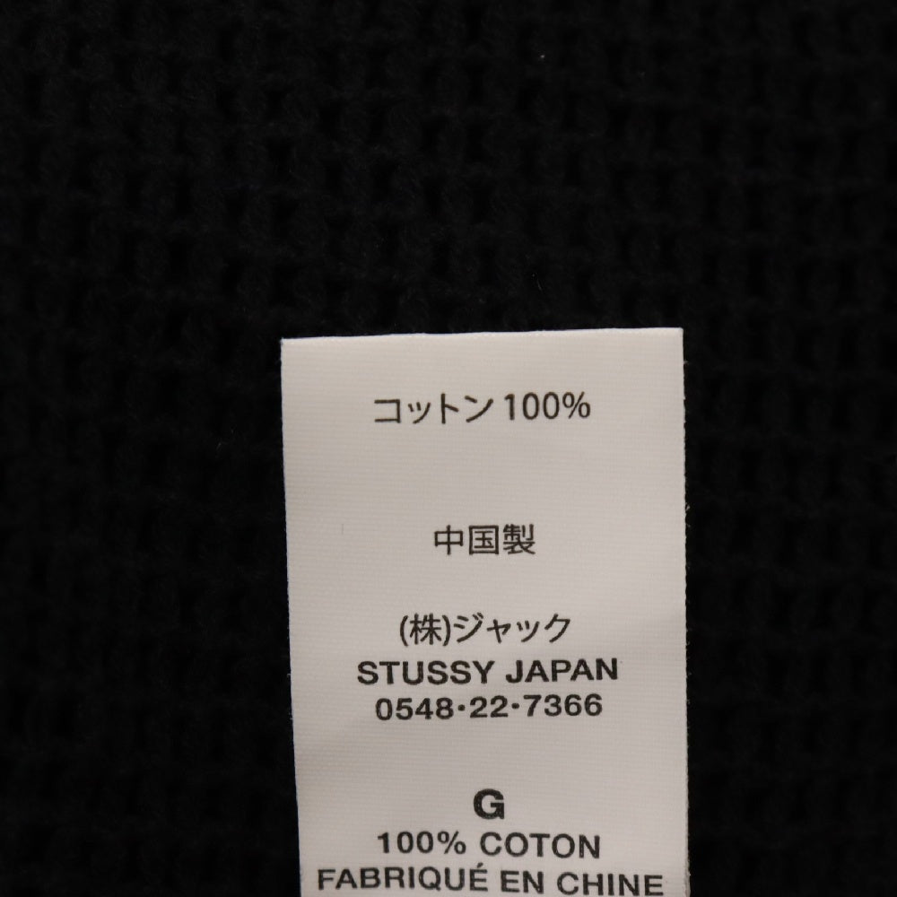 STUSSY(ステューシー) 22SS COTTON MESH ZIP LS SHIRT コットンメッシュ ジップアップ シャツ ブラック