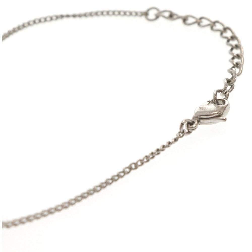 Christian Dior(クリスチャンディオール) CDロゴ ラインストーン装飾 キューブ チェーンブレスレット シルバー レディース
