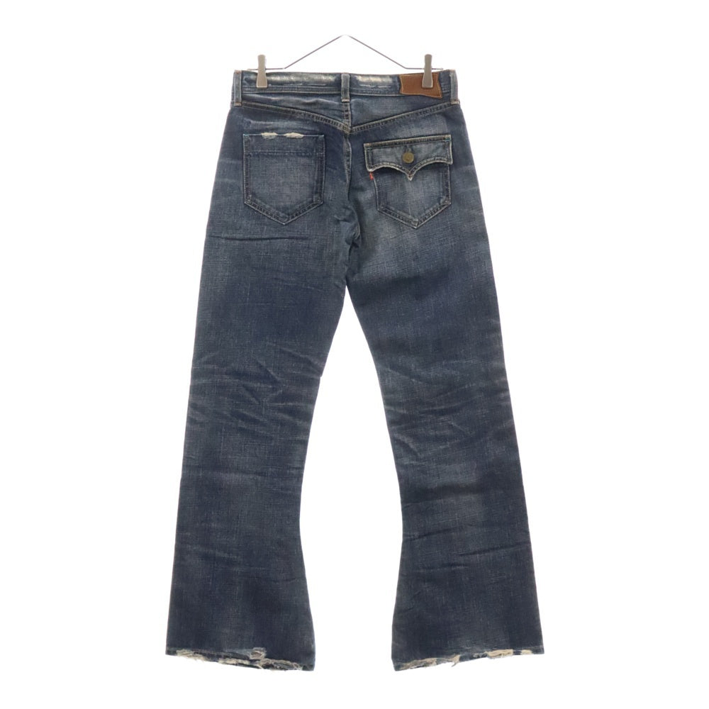 Levi's(リーバイス) ボタンフライ デニムパンツ ブーツカットジーンズ ダメージ加工 インディゴ LV707-03