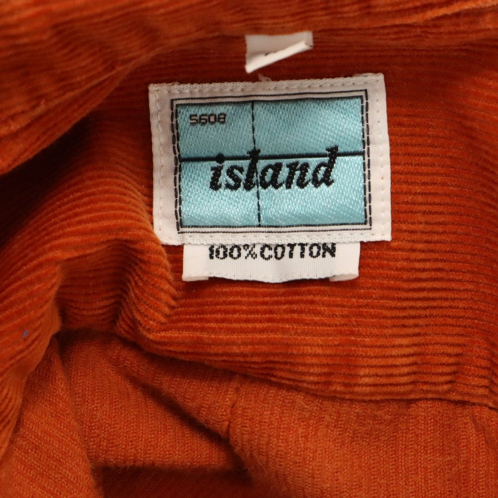 ISLAND 5608 (アイスランド5608) 90S コーデュロイ ボタンダウン 長袖 シャツ オレンジ