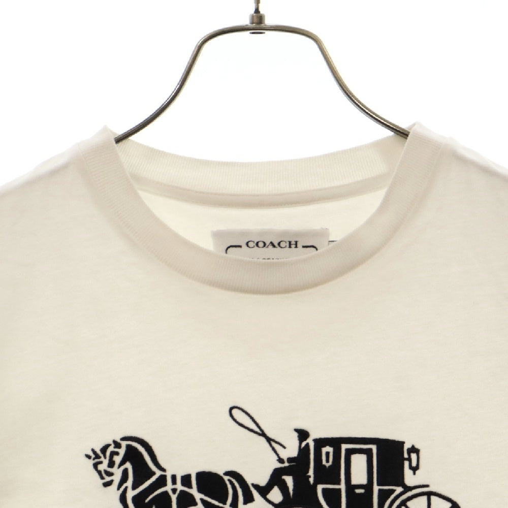 COACH(コーチ) EVERGREEN HORSE AND CARRIEGE TEE エバーグリーン ホースアンドキャリージ Tシャツ 半袖カットソー ホワイト C9117