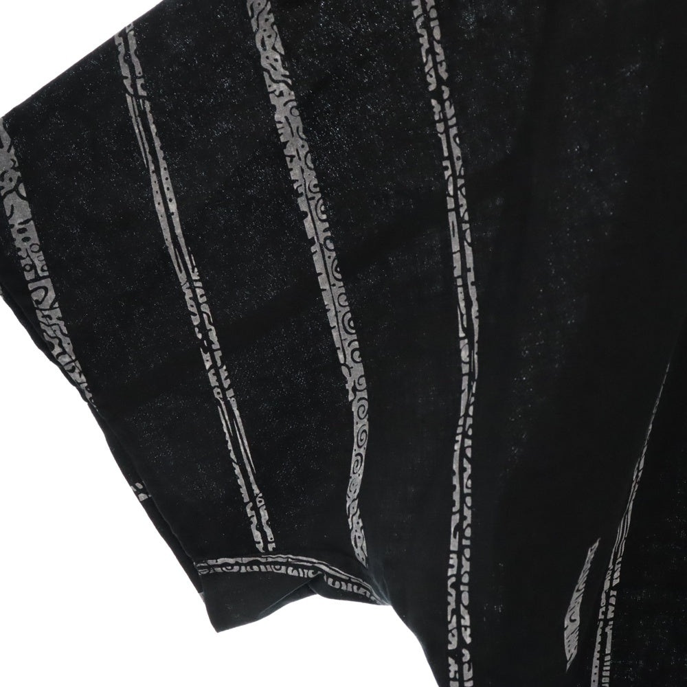 ATA(アタ) BASIC V NECK SHORT SLEEVE SHIRT DISCHARGE PRINTING 放電プリント ベーシック Vネック ショートスリーブ シャツ ブラック A01-02021