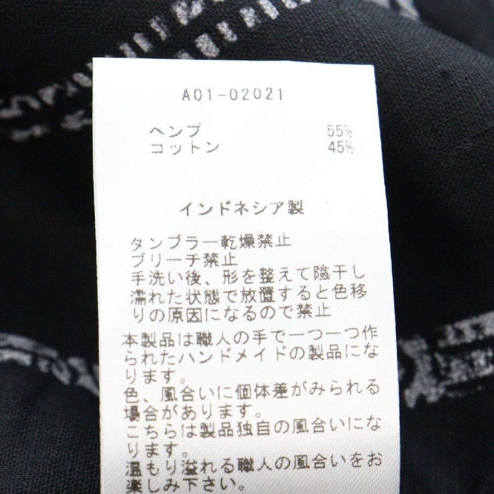 ATA(アタ) 24SS V NECK SHORT SLEEVE SHIRT Vネック 半袖 シャツ ブラック A01-02021