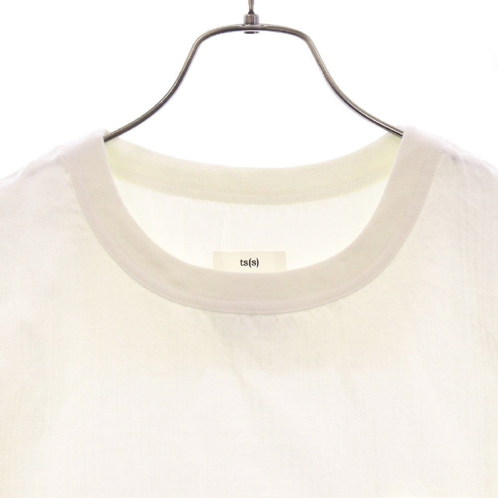 ts(s)(ティーエスエス) 120'S H/Bone S/S ヘリンボーン 胸ポケット半袖Tシャツ ホワイト