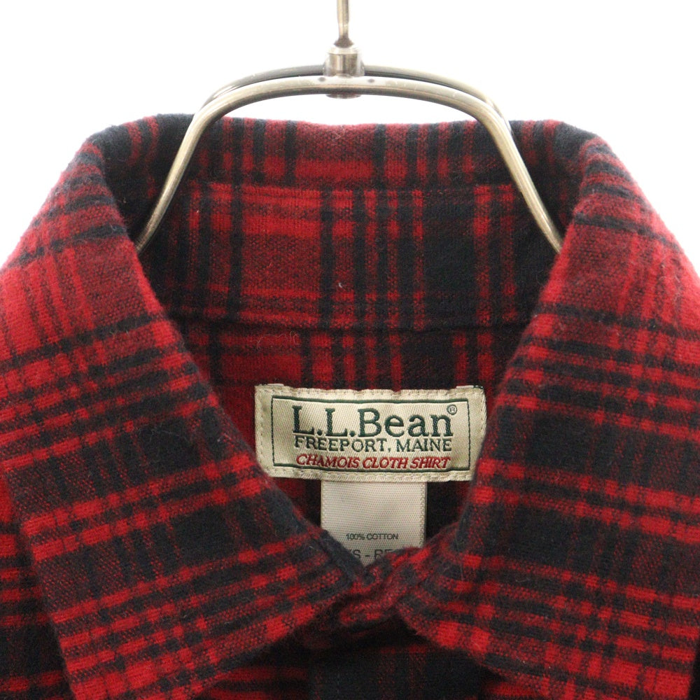 L.L.Bean(エルエルビーン) チェック柄 シャミークロス 長袖 コットンシャツ ブラック/レッド