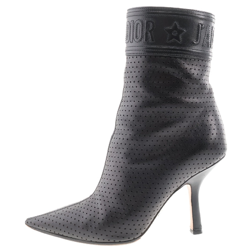 Christian Dior(クリスチャンディオール) PERFORATED LEATHER ANKLE BOOTS パンチングレザー アンクル ヒール ブーツ ブラック KCI409LAB レディース