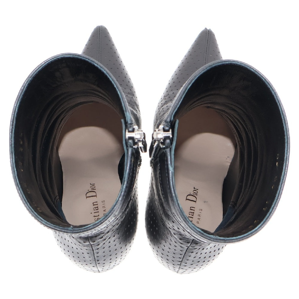 Christian Dior(クリスチャンディオール) PERFORATED LEATHER ANKLE BOOTS パンチングレザー アンクル ヒール ブーツ ブラック KCI409LAB レディース