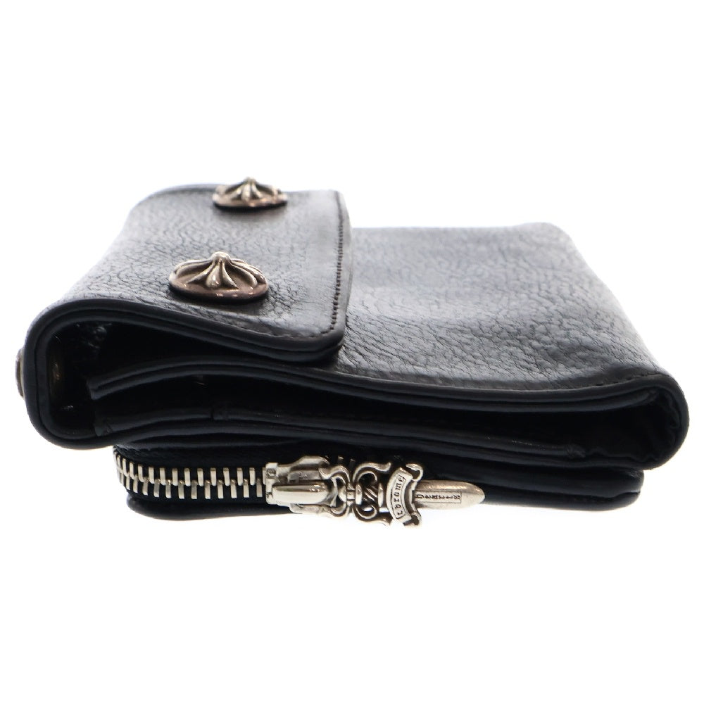 CHROME HEARTS(クロムハーツ) Big Spoon Wallet ビッグスプーンレザーウォレット 2つ折り財布 コンパクトウォレット ブラック