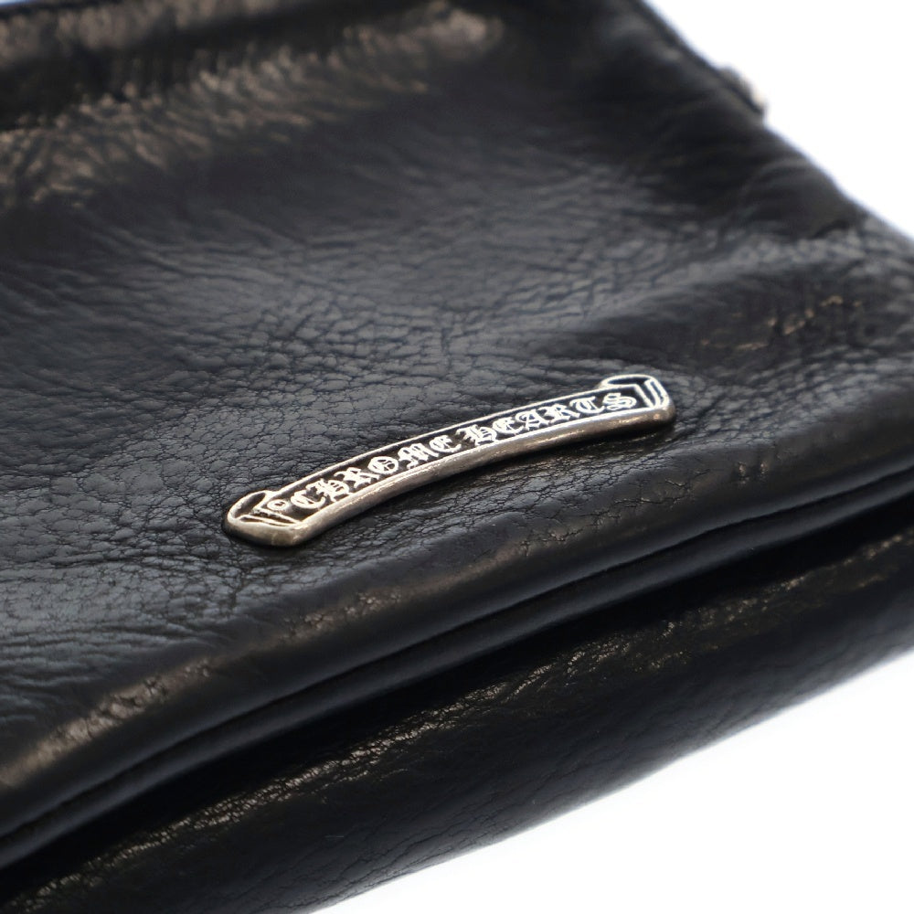 CHROME HEARTS(クロムハーツ) Big Spoon Wallet ビッグスプーンレザーウォレット 2つ折り財布 コンパクトウォレット ブラック