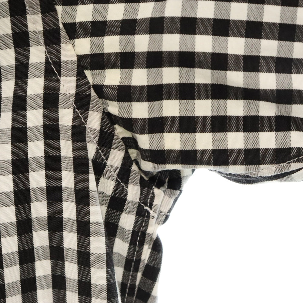 VISVIM(ヴィスヴィム) 10SS JUNEAU WELD SHIRT S/S 胸ジップデザイン ギンガムチェック総柄半袖シャツ ブラック VS0001332