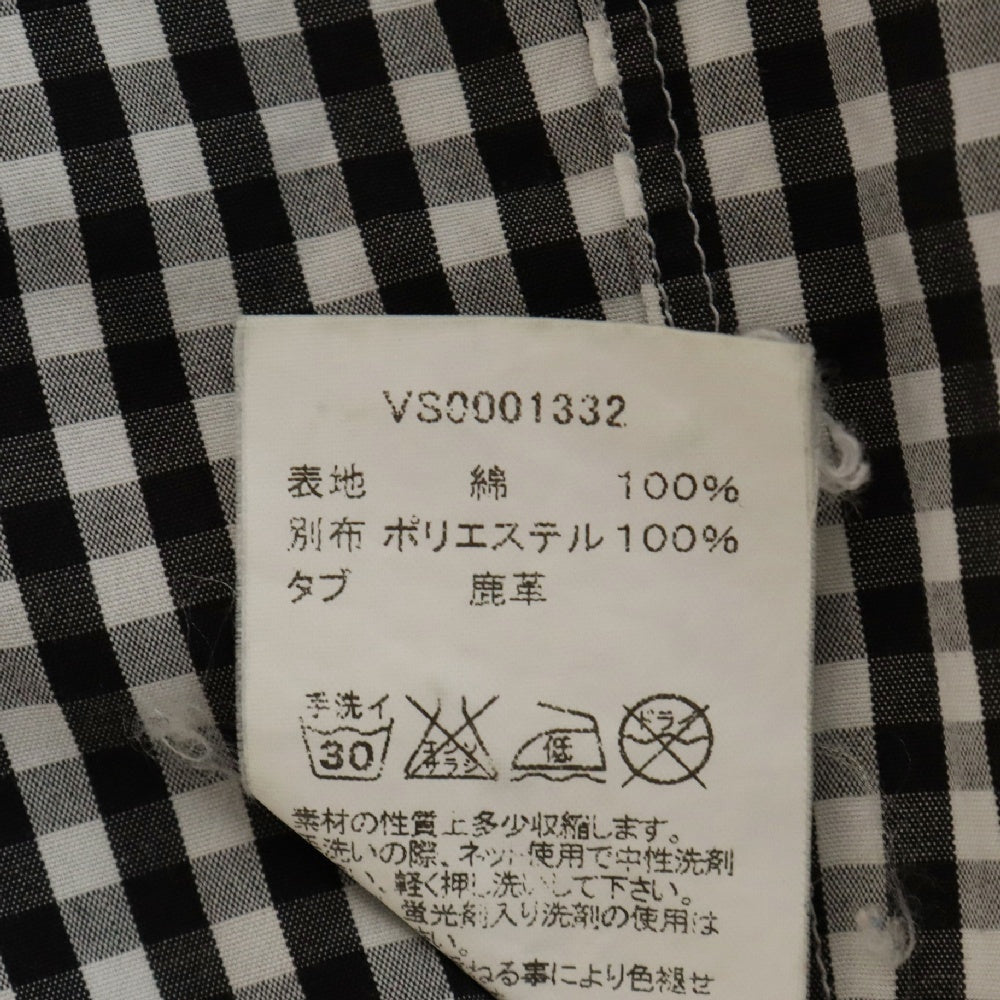 VISVIM(ヴィスヴィム) 10SS JUNEAU WELD SHIRT S/S 胸ジップデザイン ギンガムチェック総柄半袖シャツ ブラック VS0001332