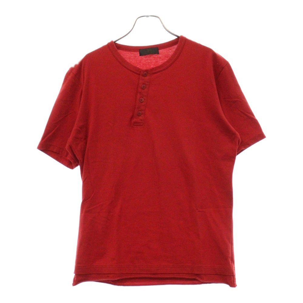 Y's(ワイズ) ヘンリーネック レイヤードデザイン 半袖Tシャツ カットソー レッド MM-T75-961